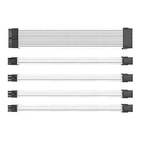 Kit Cabo Sleeved Premium Gaming Branco (8p + 3x6+2p + 24p)
