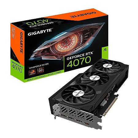 Placa de Vídeo Gigabyte Windforce OC Nvidia Geforce RTX 4070 12Gb Gddr6X