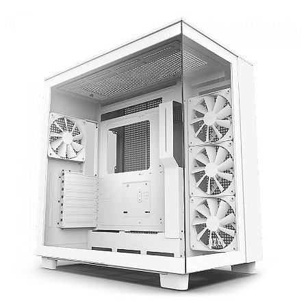 Gabinete Gamer NZXT H91fb Flow C/ 4 Fans, Mid-Tower, Lateral De Vidro, Branco
