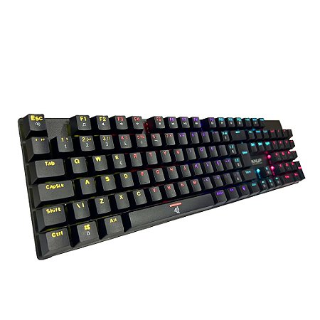 Teclado Gamer Mecânico Knup Madset TE114, Switch Blue, RBW