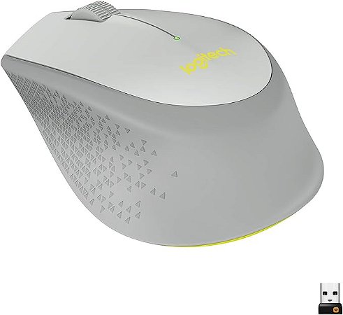 Mouse sem fio Logitech m280, Cinza