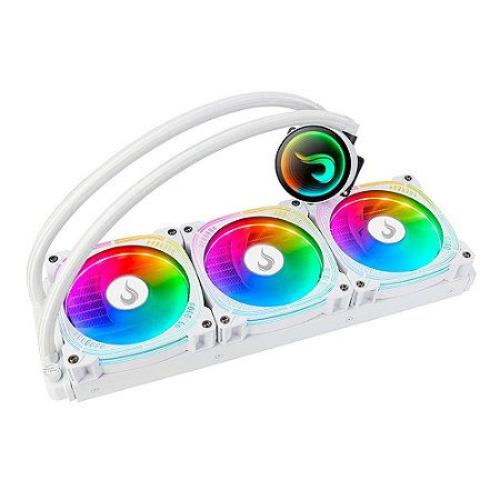 Water Cooler Rise Aura Frost pro 360mm, 3x 120mm, Branco, ARGB