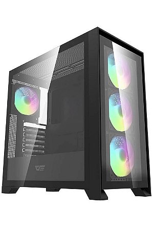 Gabinete Gamer Aigo Darkflash DRX90 Glass, Mid-Tower, Lateral de Vidro, preto