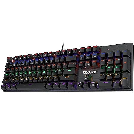 Teclado Gamer Mecânico Redragon Valheim, Preto, Rainbow, Switch Blue, ABNT2