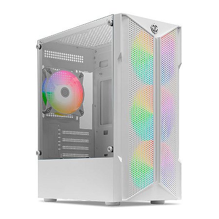 Gabinete Gamer TGT Skylancer V2, Mid-Tower, Lateral de Vidro, Branco