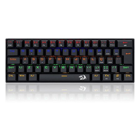 Teclado Gamer Mecânico Redragon Lakshmi 60% , Rainbow, Switch Black