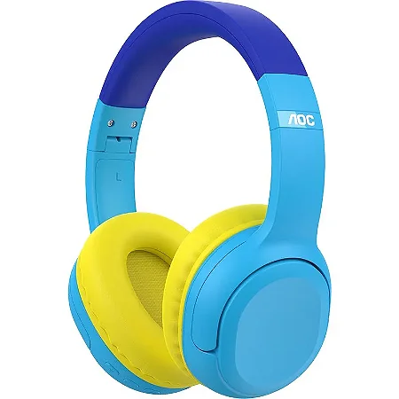 Headphone Bluetooth AOC Luccas Neto Os Aventureiros, Com Microfone, Azul