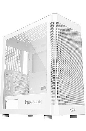 Gabinete Redragon Aeroglass, Mid Tower, Lateral em Vidro Temperado, Branco