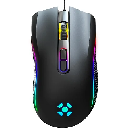 Mouse Gamer Fortrek Black Hawk New Edition, RGB, 6 Botões, 7200DPI
