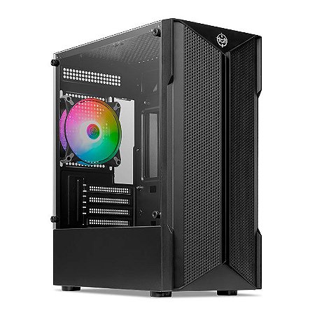 Gabinete Gamer TGT Skylancer V2, C/ 1 Fan, Mid-Tower, Lateral de Vidro, Preto
