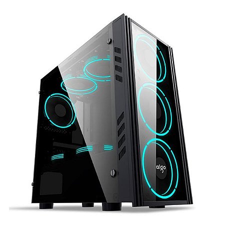 Gabinete Gamer Aigo Black Technology Mini, Mid-Tower, Lateral de Vidro, Preto