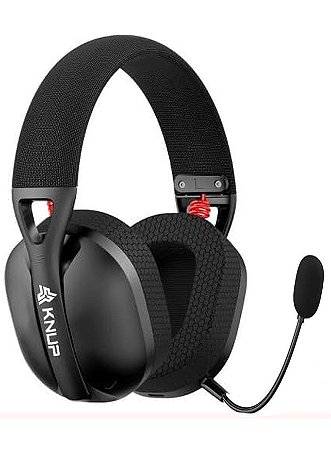Headset Gamer Wireless Knup Hathor FN627, 2.4Hz/Bluetooth, Microfone destacável, Preto