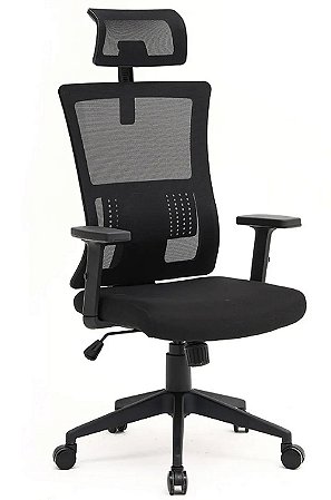 Cadeira Mymax Max Office Ergonomica MAX1, Tecido Mesh, Preto