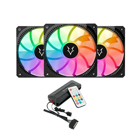 Kit Cooler Husky Arctic Breeza, 3 fans, ARGB, 120mm, Preto