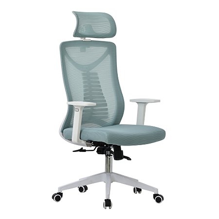Cadeira Bluecase Office Ergo Prime BCOP-04GRWB, Tecido Mesh, Verde/Branca