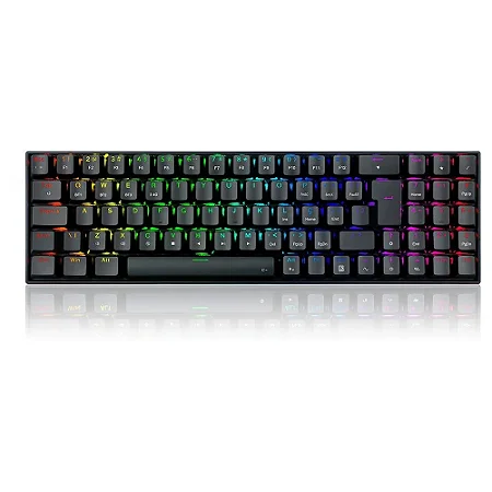 Teclado Gamer Mecânico Redragon Zed Pro Wireless, Bluetooth, RGB, Switch Brown, Preto