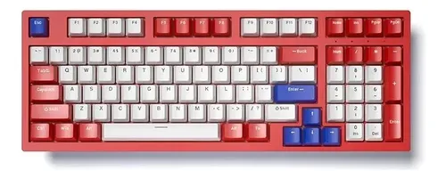 Teclado Gamer Mecânico Lehmox LEY-2092, RWB modes, Switch Blue, Vermelho