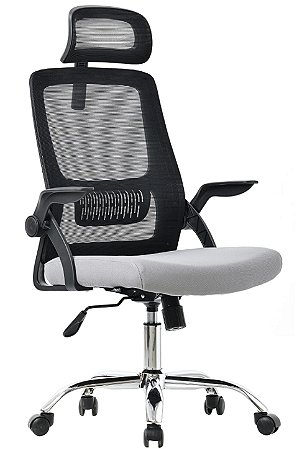 Cadeira Bluecase Office Ergo Prime BCOP-02GYBK, Tecido Mesh, Preta/Cinza