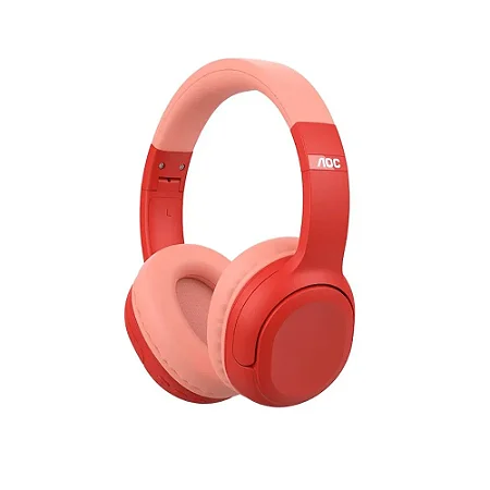 Headphone Bluetooth AOC Luccas Neto Os Aventureiros, Com Microfone, Vermelho