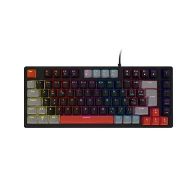 Teclado Gamer Mecânico PCYes Kirin 75%, Led Rainbow, Switch Blue, ABTN2