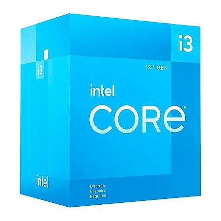 Processador Intel Core  I3-12100F, 4-Core, 8-Threads, 3.3GHz ( 4.3GHz Turbo), Cache 12MB, LGA 1700