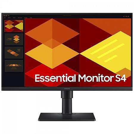 Monitor Samsung Essencial S4 LED IPS 24" Full HD, 100Hz, 5ms, Suporte c/ ajuste para altura, inclinação e rotação