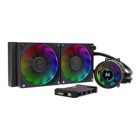 Water Cooler Chione P3 240mm, 2x 120mm, Preto, Display LCD, ARGB