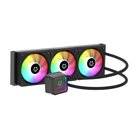 Water Cooler Husky Freezy, Iluminação ARGB, 360mm, AMD e Intel, Preto