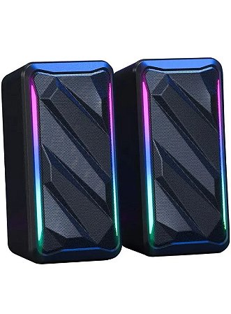 Caixa de Som Gamer Knup Hórus RO849, LED RGB, 10W RMS
