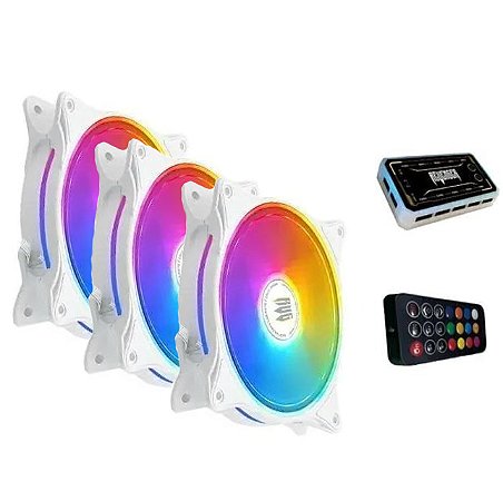 Kit Cooler Revenger Maximus VR346K, 3 fans, RGB, 120mm, Branco
