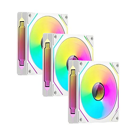 Kit Cooler Revenger Maximus VR352K, 3 fans, Conexão ARGB, 120mm, Branco