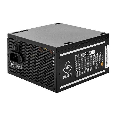 Fonte Mancer Thunder 500W 80 Plus Bronze, Bivolt, PFC Ativo