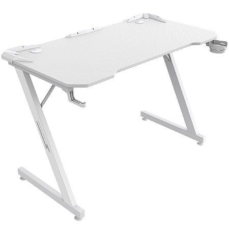 Mesa Gamer Super Epic, 1,1m, Porta Copo e Headset, Branco