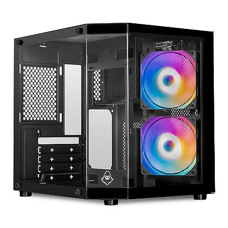 Gabinete Gamer CV700M, Mini-Tower, Lateral de Vidro, Com 2 Fans, Preto