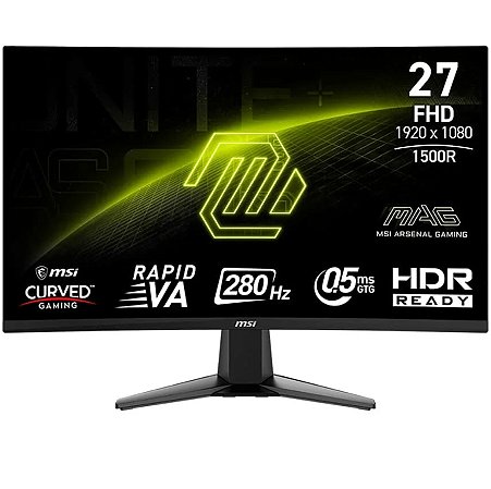Monitor Gamer MSI MAG 27", 280hz, 0.5ms, Curvo, VA, Full Hd, 276CXF