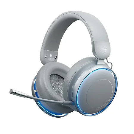 Headset Gamer Machenike GX60, Wireless/Bluetooth (S/fio), Surround 7.1, Drivers 53mm, ANC, LED, Cinza
