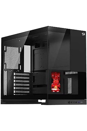 Gabinete Gamer Redragon Eternal Pro, Frontal E Lateral Em Vidro, com Tela LCD, Preto