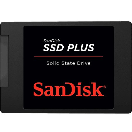 SSD Sandisk Plus 480GB, SATA, Leitura 545MB/s, Gravação 445MB/s