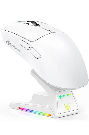 Mouse Gamer Attack Shark X1 Wireless/Bluetooth, Branco, 40000DPI