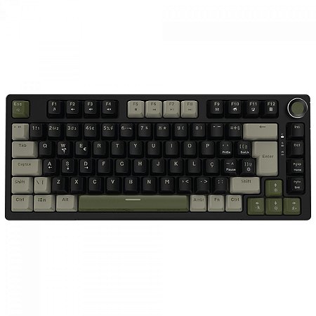 Teclado Gamer Mecânico PCYes Arkeum Cammo Edition 75%, Led Green, Switch Outemu Red, ABTN2, Verde/Preto