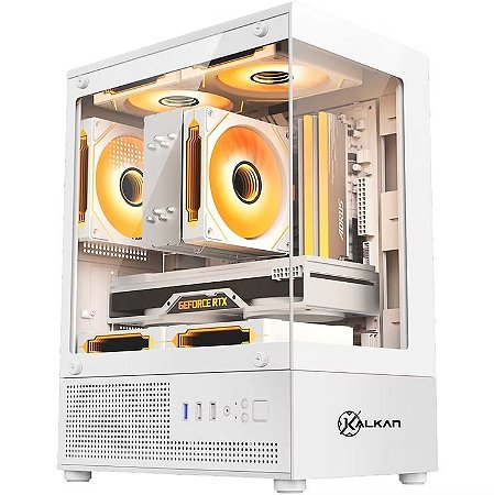 Gabinete Kalkan Hakon, Lateral E Frente Em Vidro Temperado, Branco