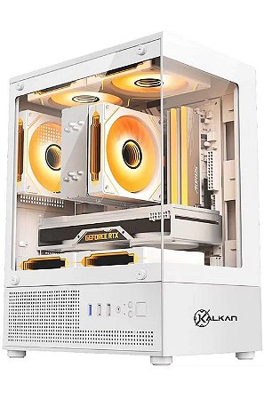 Gabinete Kalkan Hakon, Lateral E Frente Em Vidro Temperado, Branco