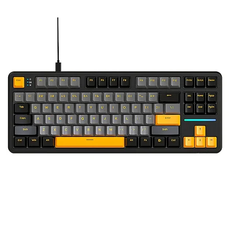 Teclado Gamer Mecânico Attack Shark X87, Switch Linear Blueberry, Backlit RGB, Star Black, Preto/Cinza