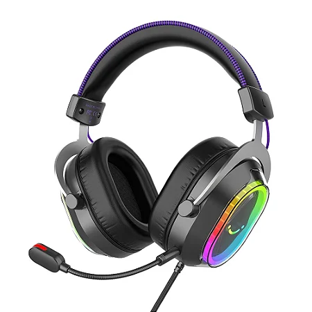 Headset Gamer Fifine H13, Som Surround 7.1, USB, RGB, Preto