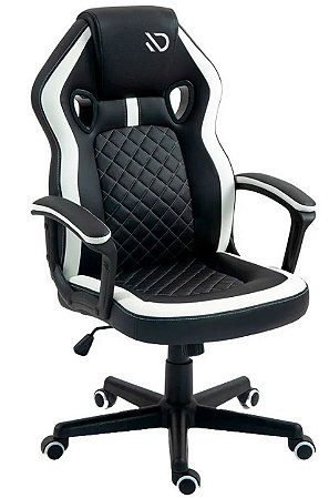 Cadeira Gamer Duex Vortex DX9026BKW, Tecido, Preto/Branco
