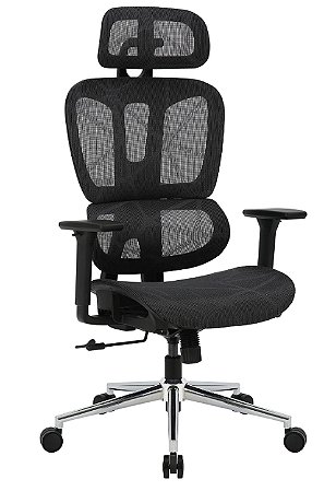 Cadeira Bluecase Office Ergo Master Bcom-01GYBK, Tecido Mesh Cinza e Preto