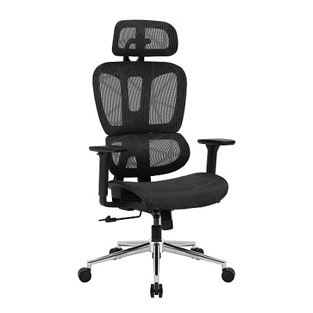 Cadeira Bluecase Office Ergo Master Bcom-01GYBK, Tecido Mesh Cinza e Preto