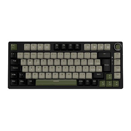 Teclado Gamer Mecânico PCYes Arkeum Cammo Edition 75%, Led Green, Switch Outemu Red, ABTN2, Preto/Verde