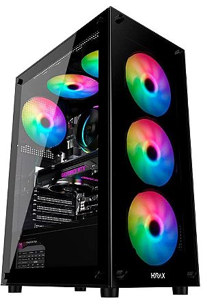 Gabinete Hyrax HGB210, Mini-Tower, Lateral Vidro, Preto
