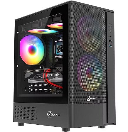 Gabinete Kalkan Avalon Pro V2, Lateral Vidro Temperado, Preto